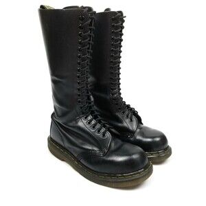 RARE Dr. Martens 1942 20-Eye Steel Toe Smooth Leather Knee High Boots 7 Grunge